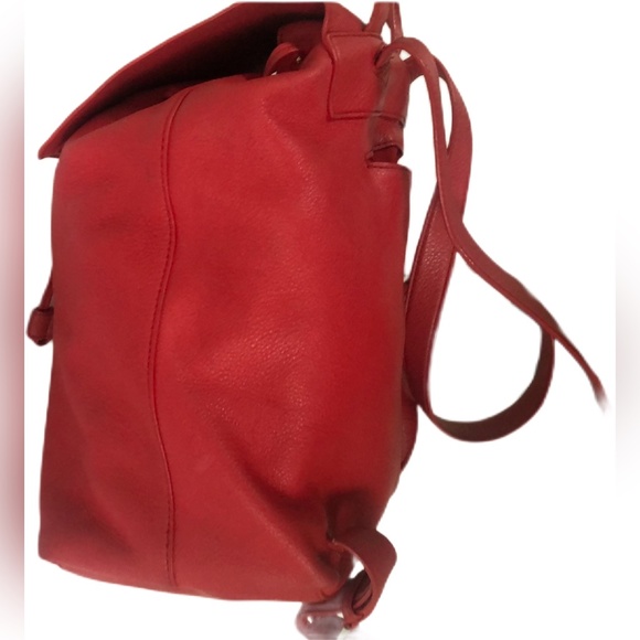 Tory Burch Red Pebble Leather Brody Backpack Authentic - Picture 3 of 8